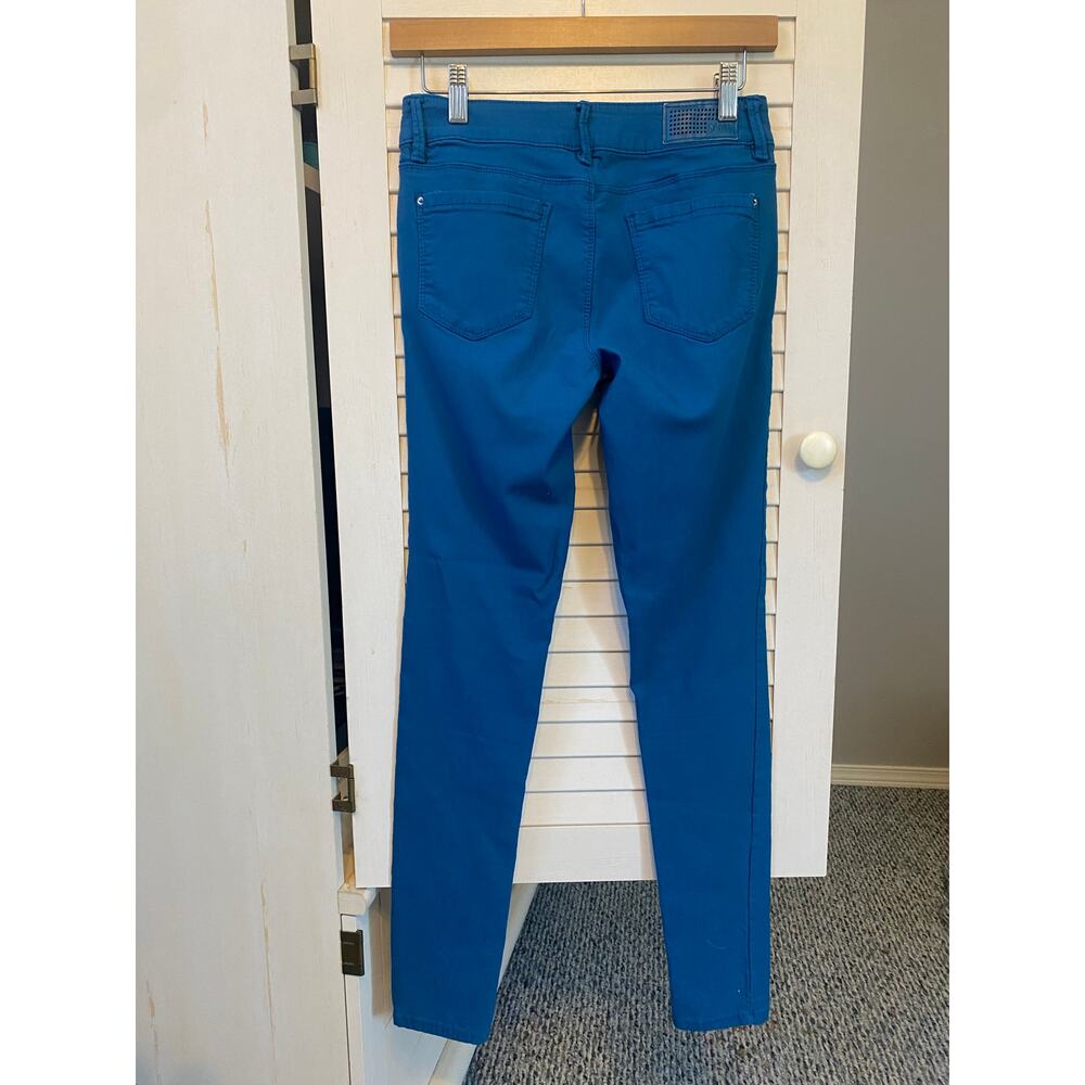 YMI Jeggings Peacock Blue Jeggings Zip Fly Mid Rise Ankle Size Medium - Picture 2 of 11